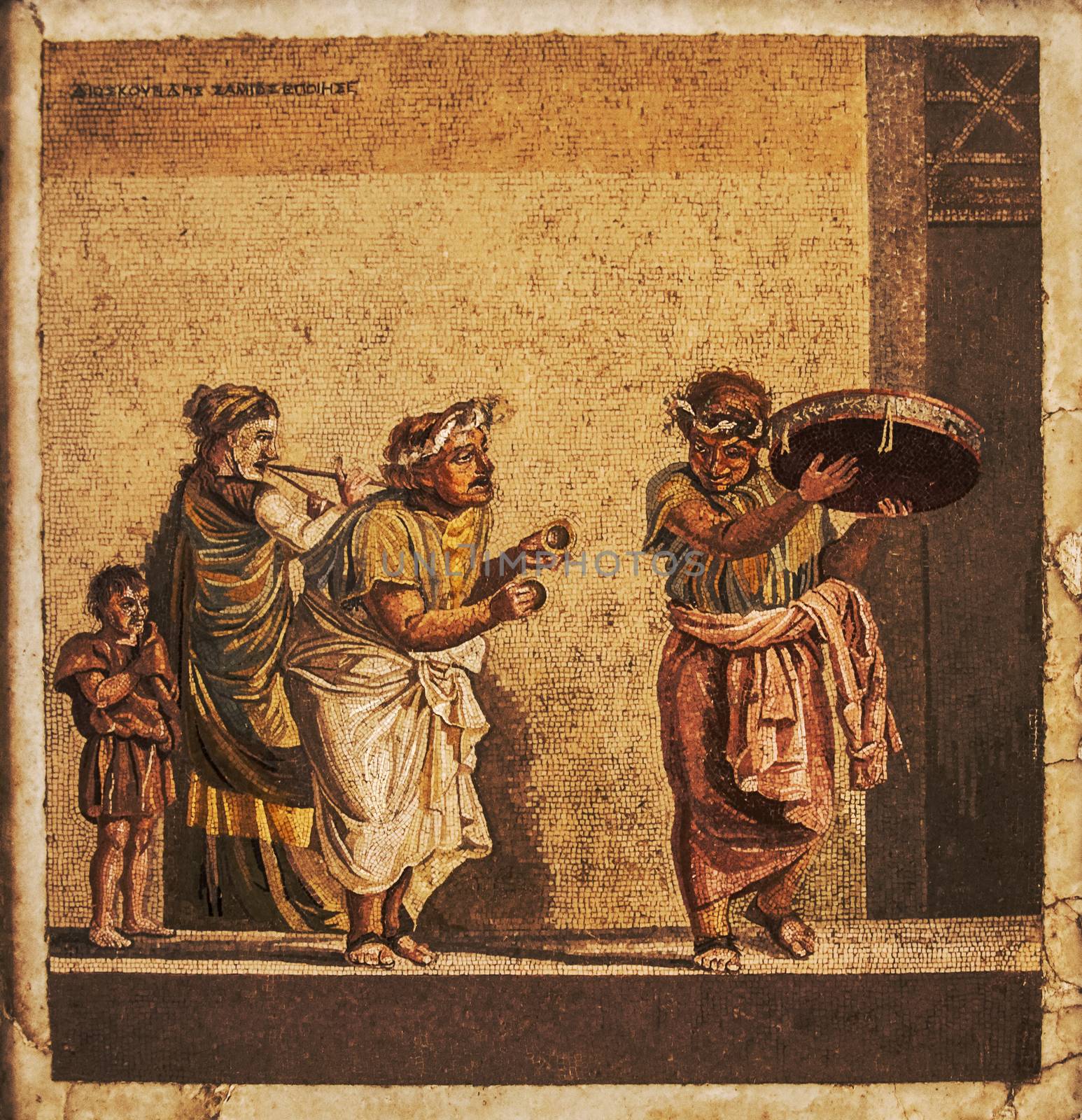roman mosaic from pompeii houses, Naples