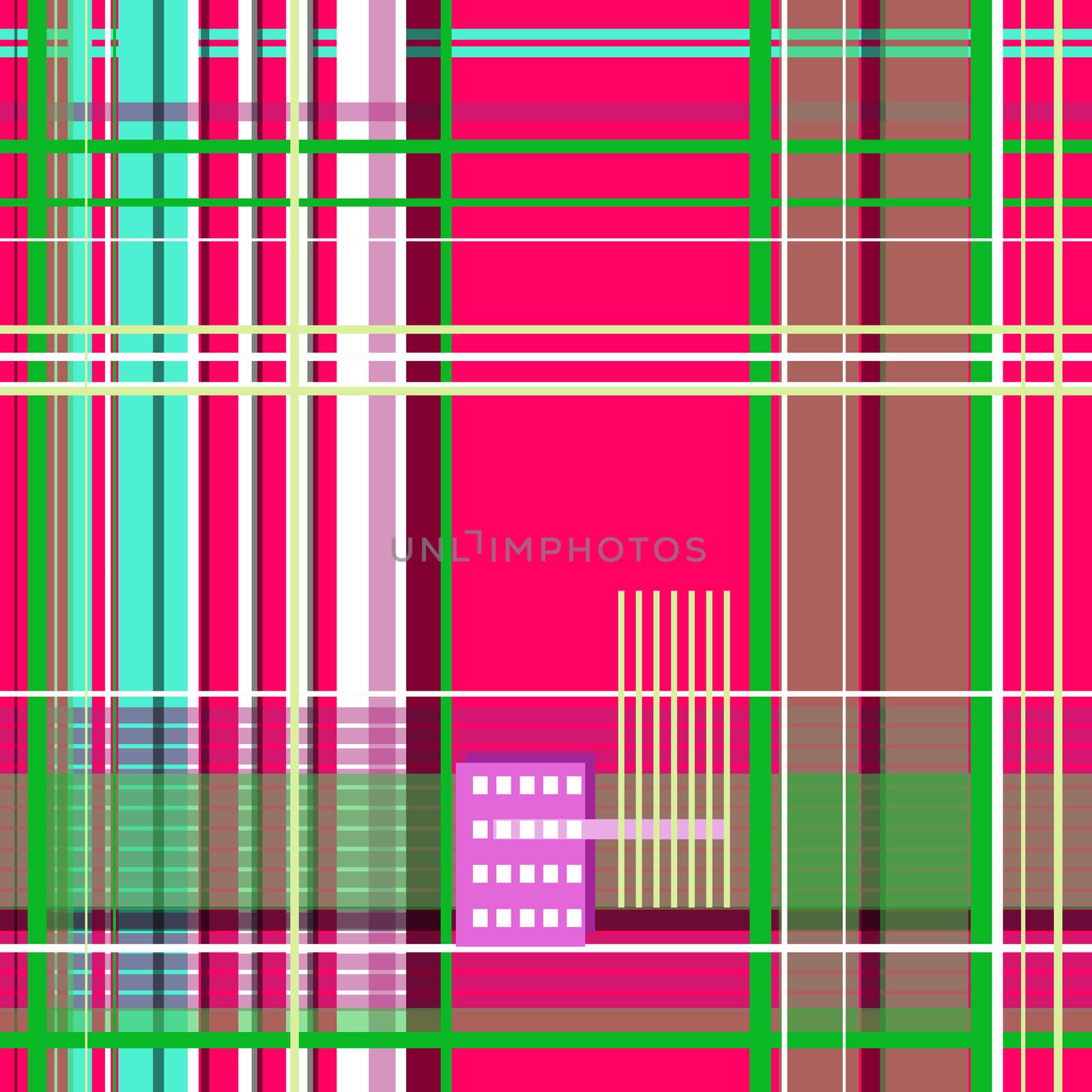 Plaid red, green and turquoise, seamless tileable digital graphic