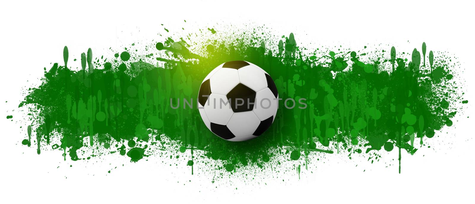 Soccer ball on the background of beautiful blots by cherezoff