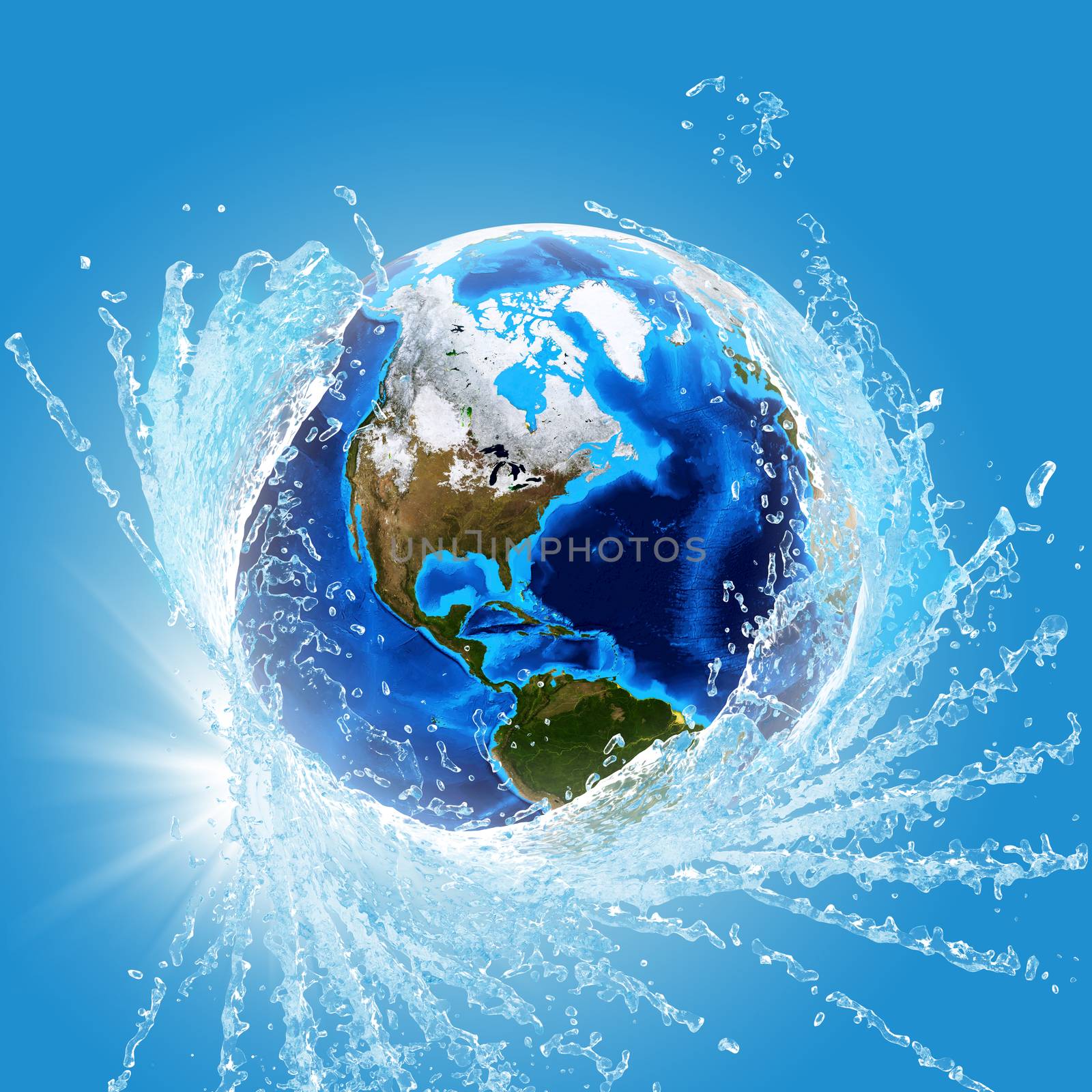 Earth and water. Elements of this image are furnished by NASA