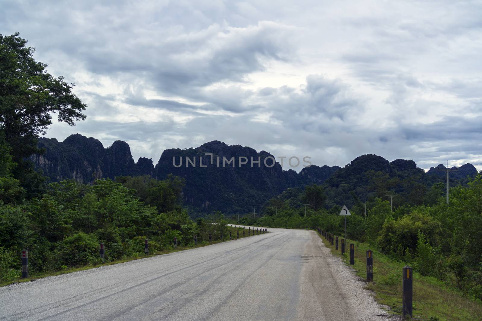 Cloudy Day. Roads of Laos. Khammouane province. 