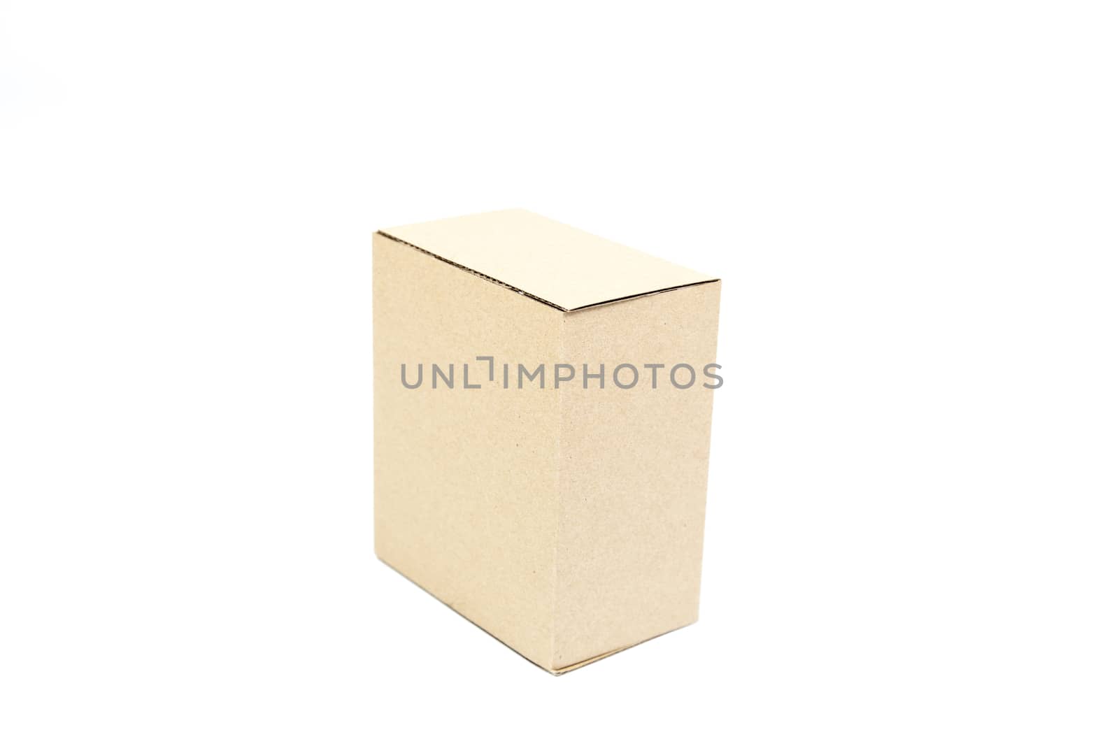 Brown paper box on white background. Rectangular paper box on a white background. Can be deployed easily.