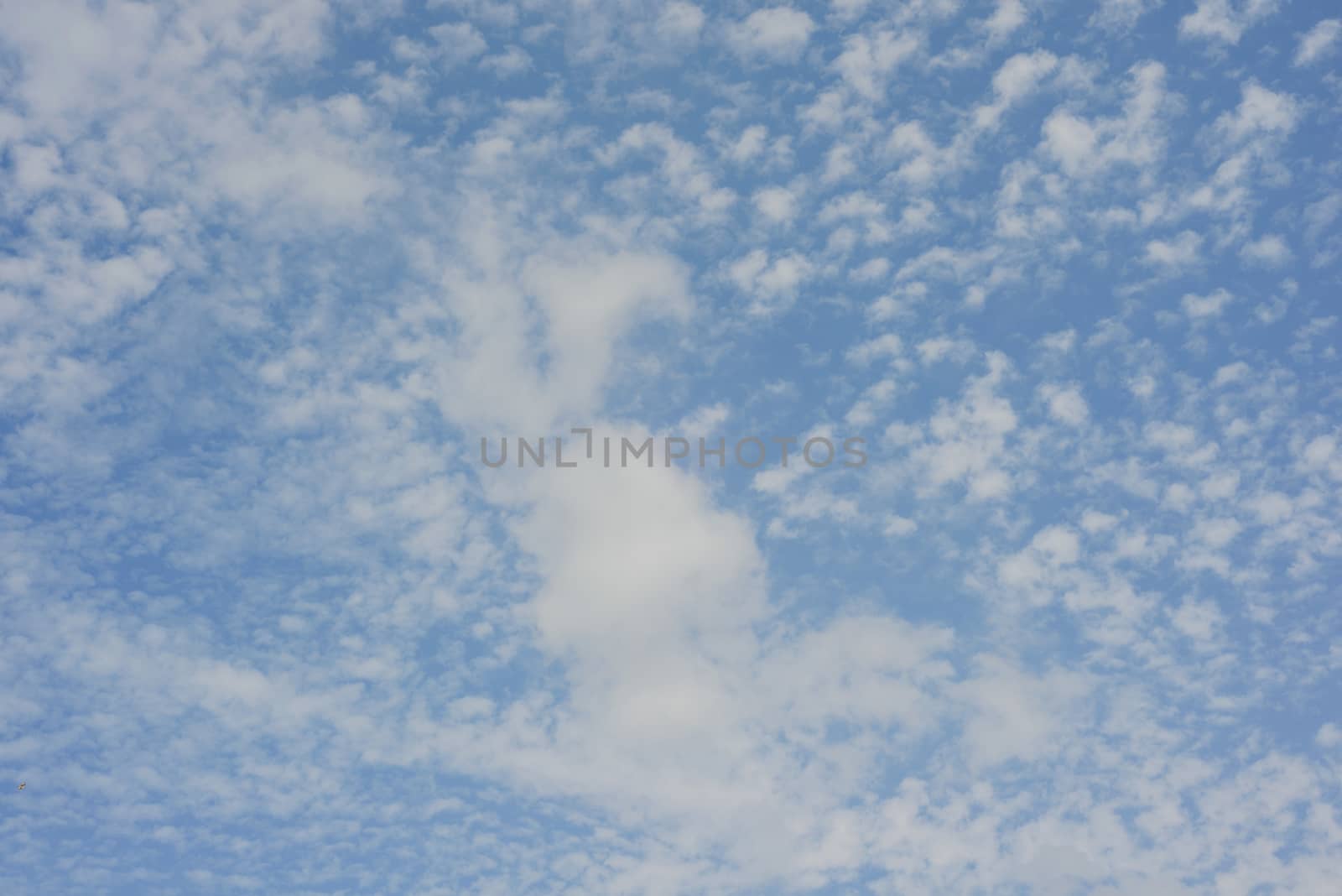 Shot of blue sky with white clouds