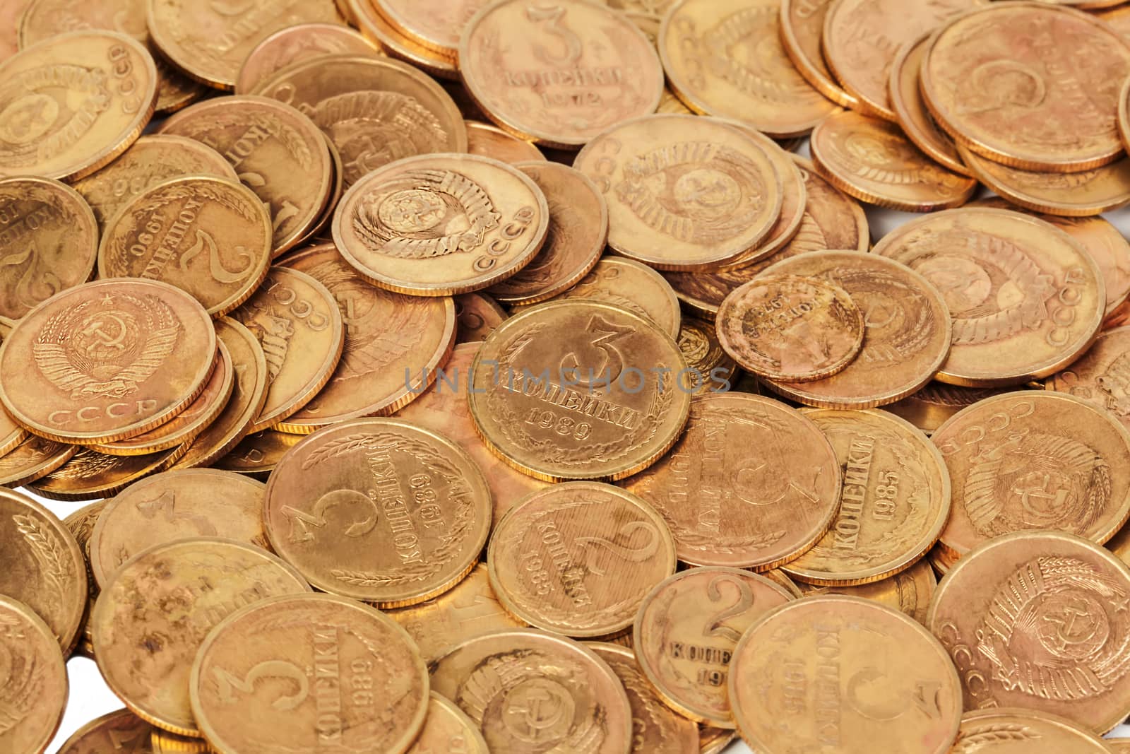 Old USSR coins closeup by RawGroup