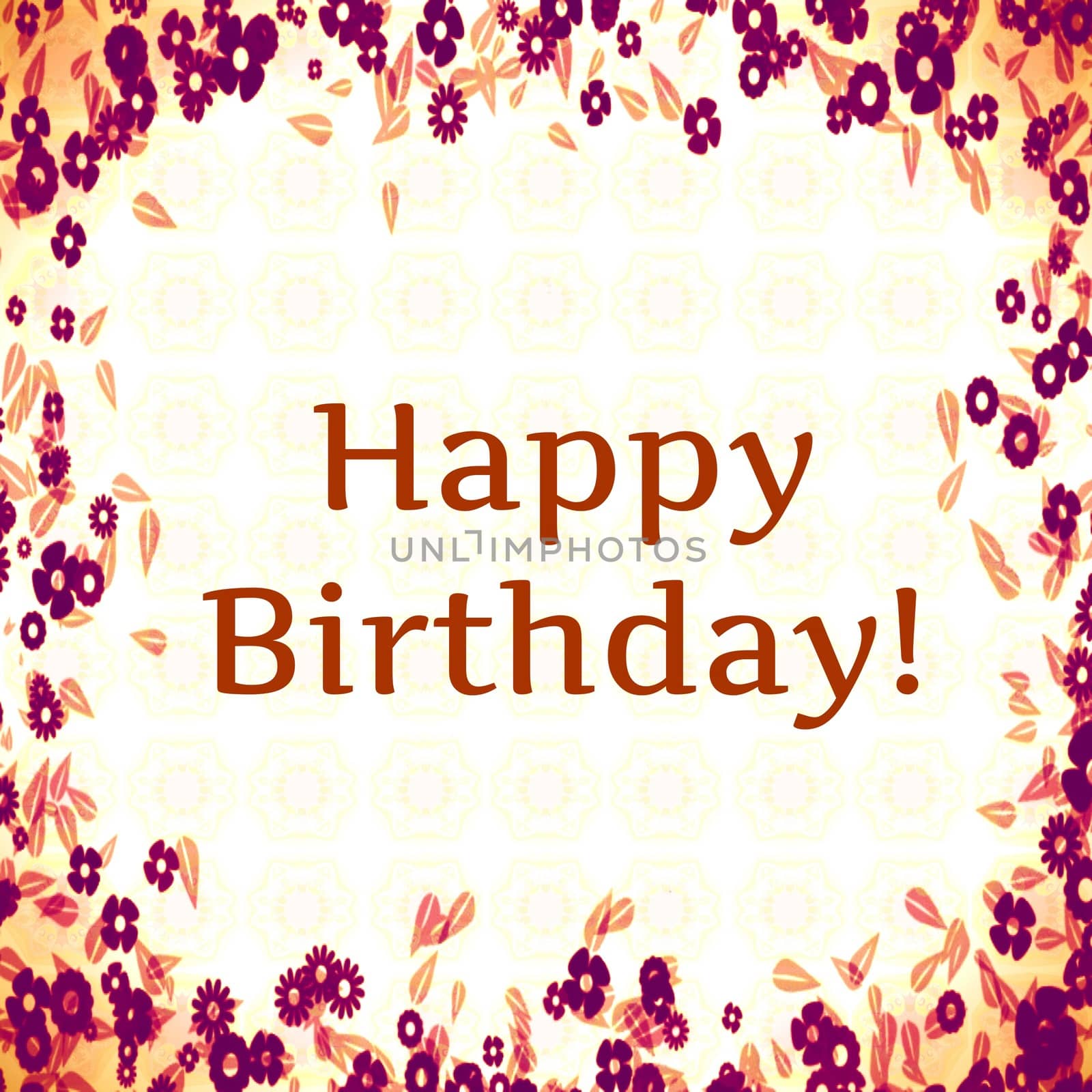 Digital computer graphic - postcard Happy Birthday!
