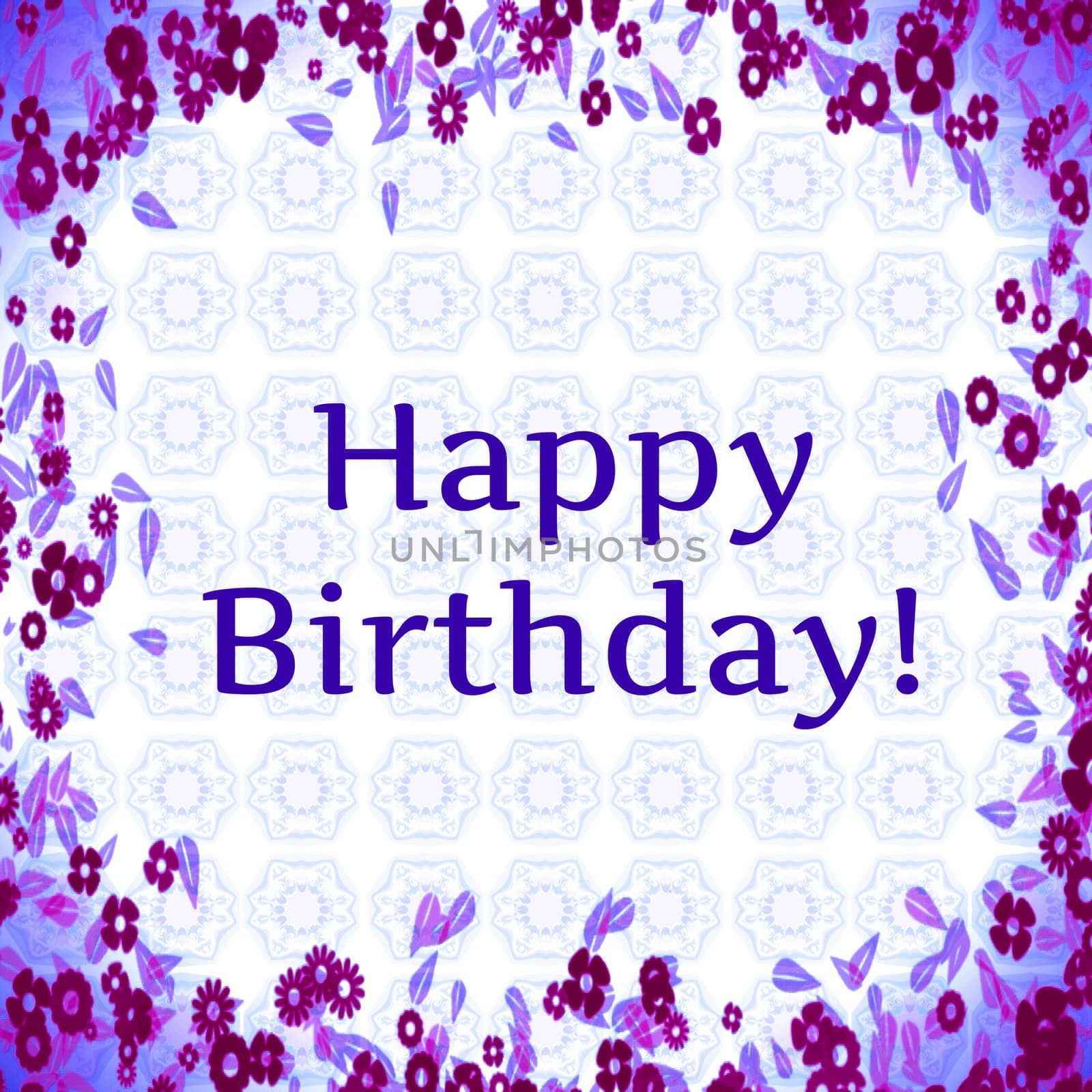 Digital computer graphic - postcard Happy Birthday!