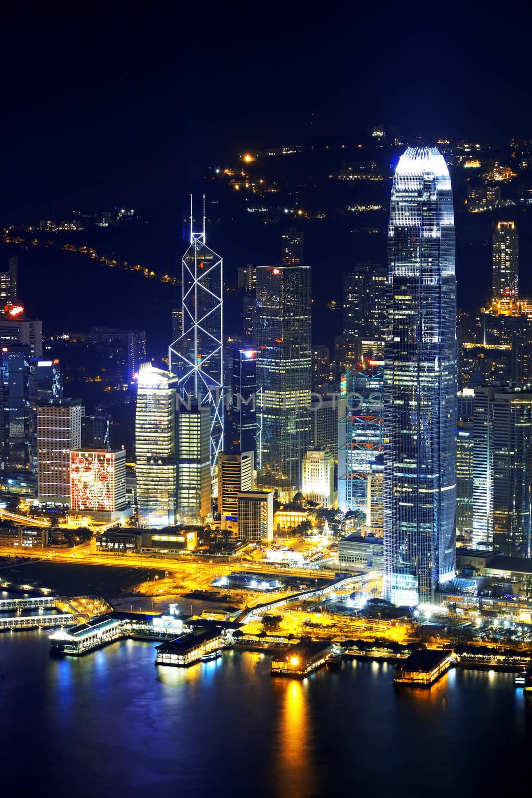 hong kong city skyline night 