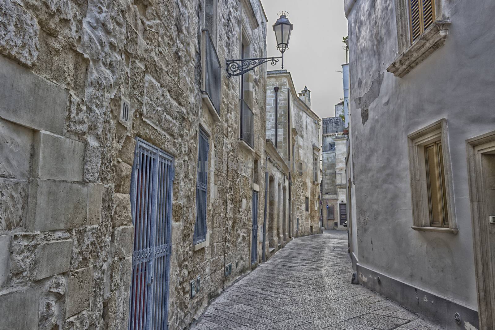 Old alley  in the old town of Lecce in the southern of Italy