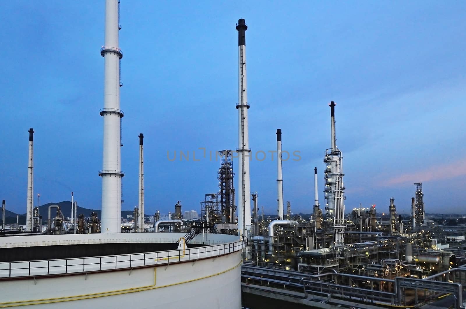Oil Refinery factory twilight by think4photop
