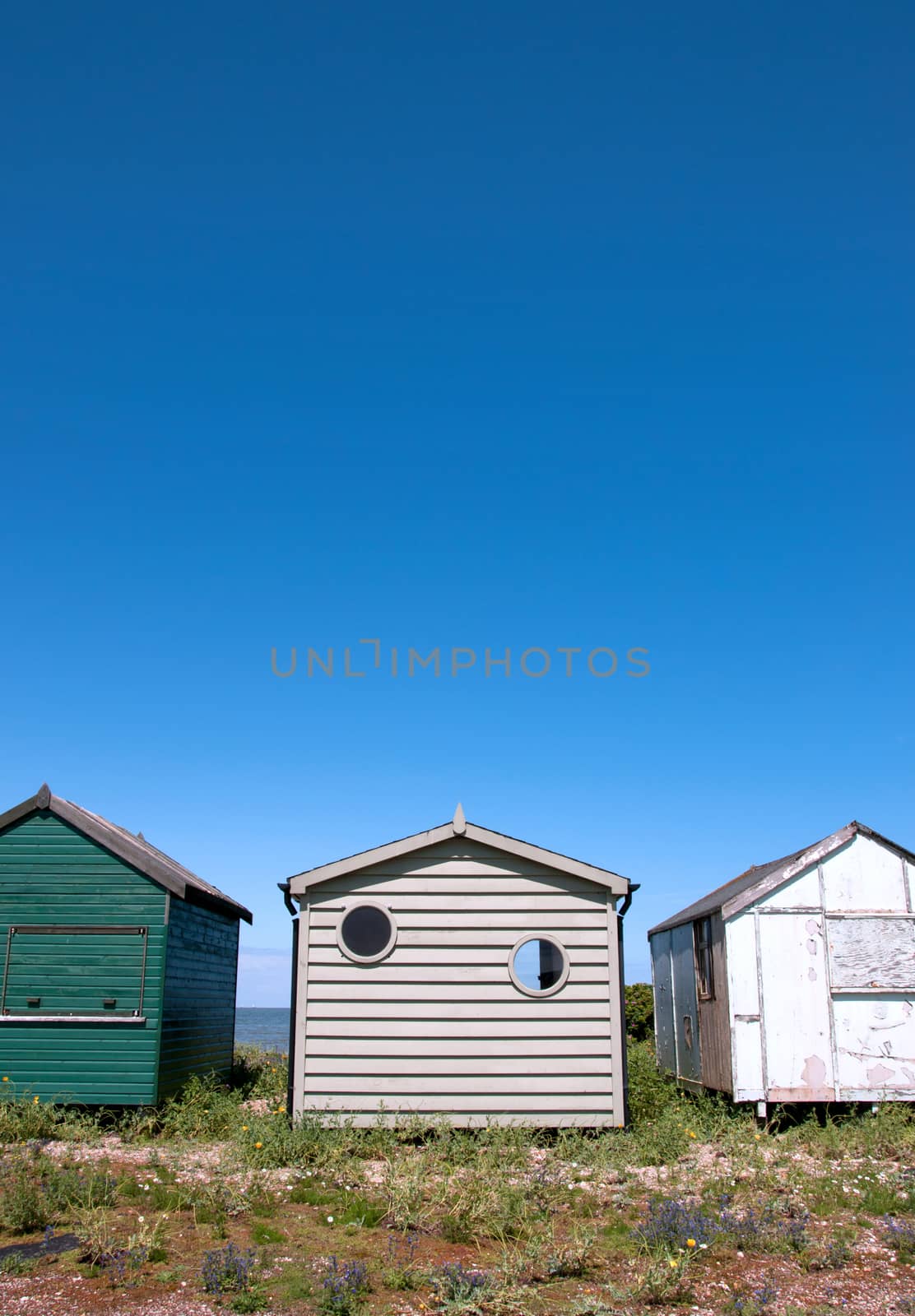 Beach huts on the coast 