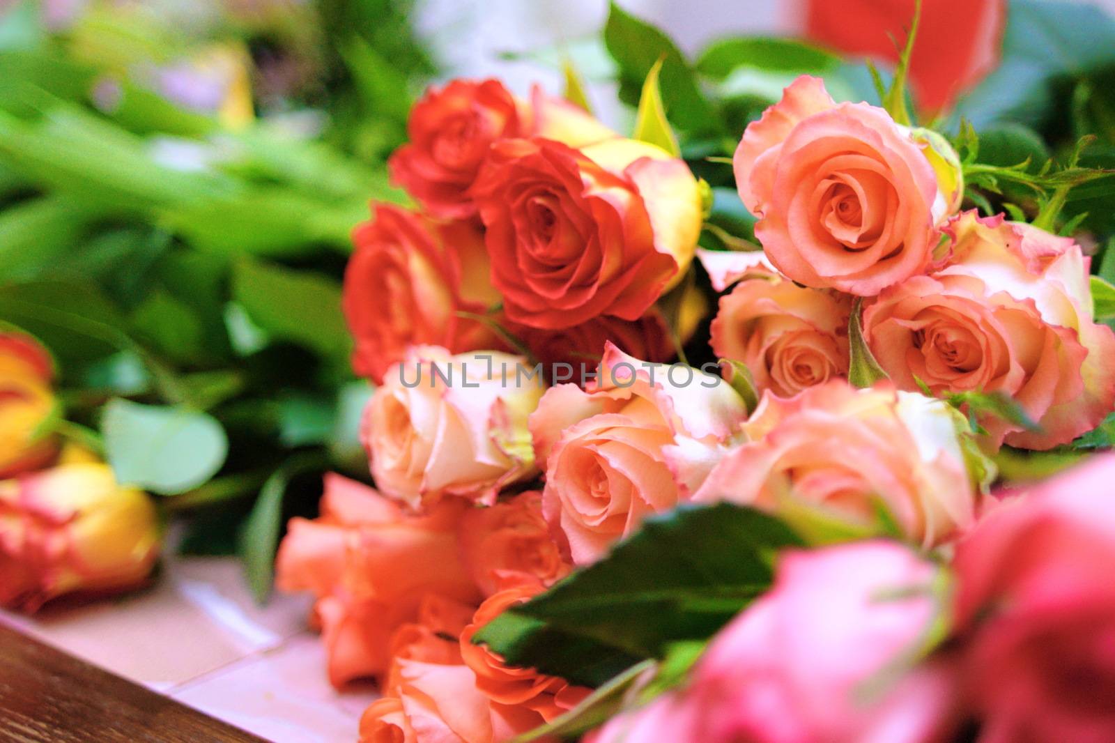 Beautiful Rose bouquet for all women, postcard