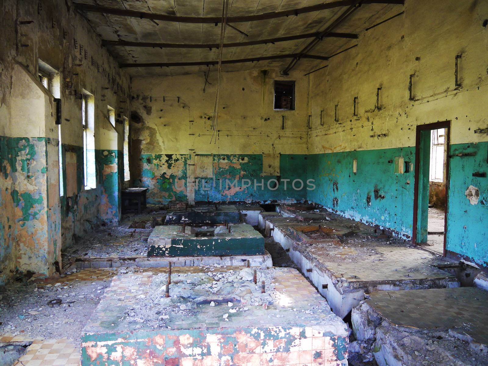Interior of an abandoned Soviet military base, Latvia