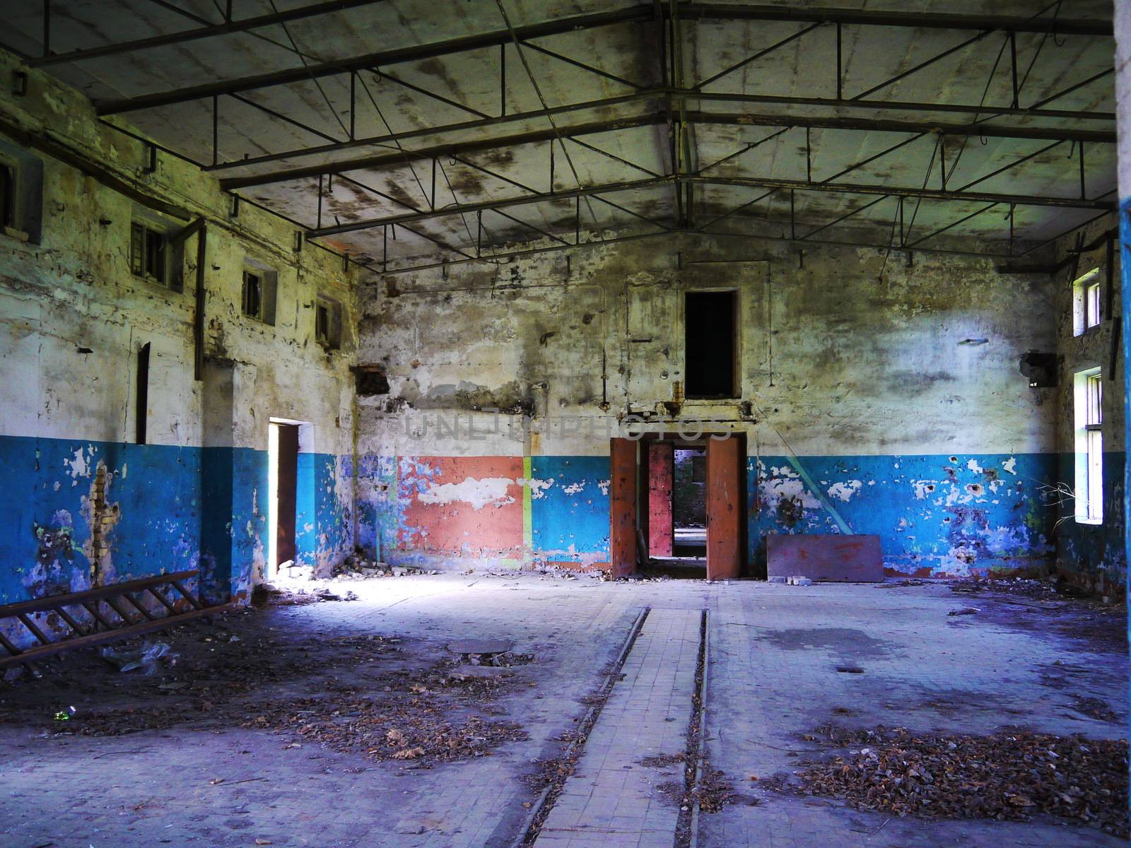 Interior of an abandoned Soviet military base, Latvia