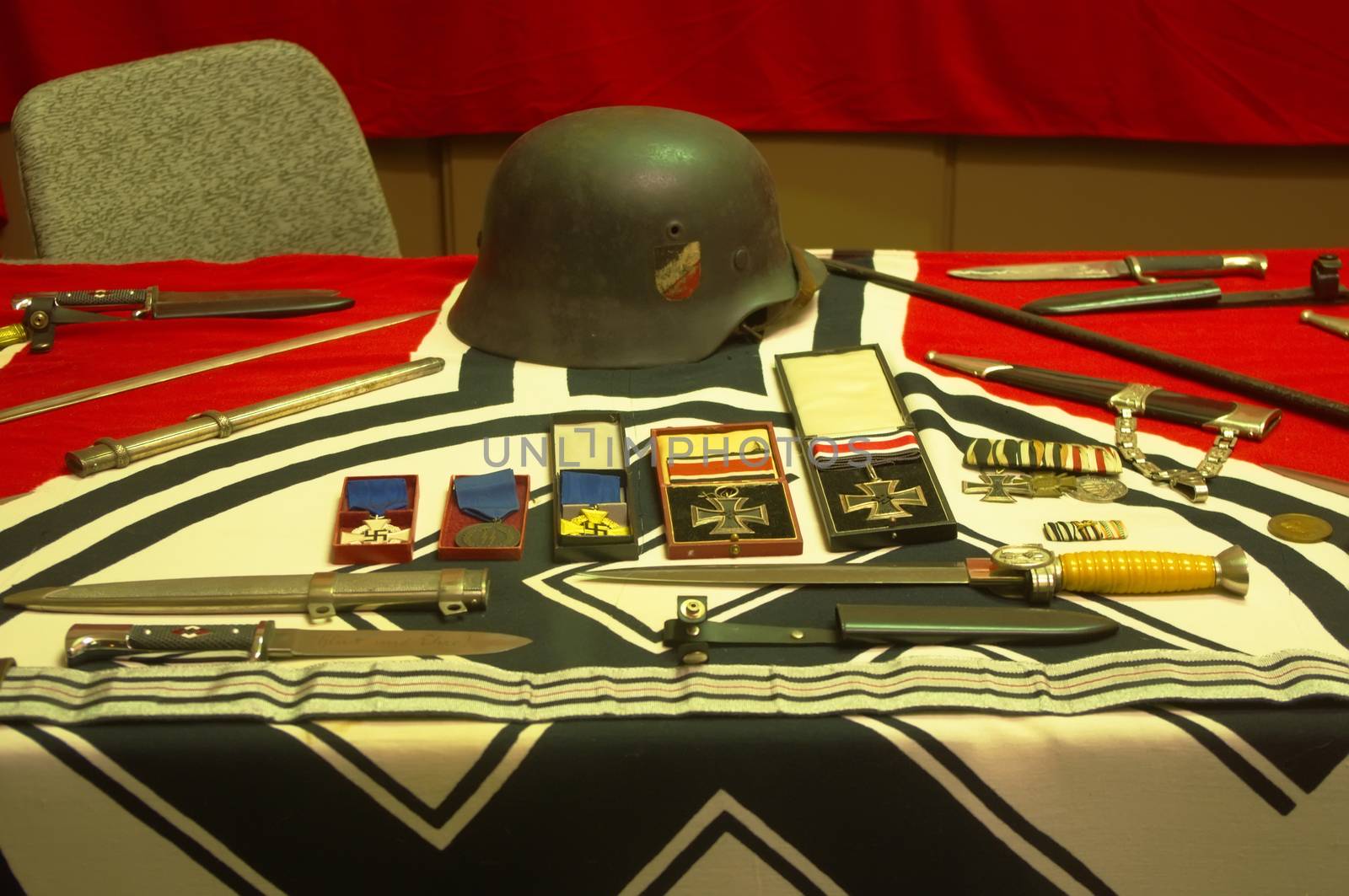 Nazi artifacts from ww2, red nazi flag