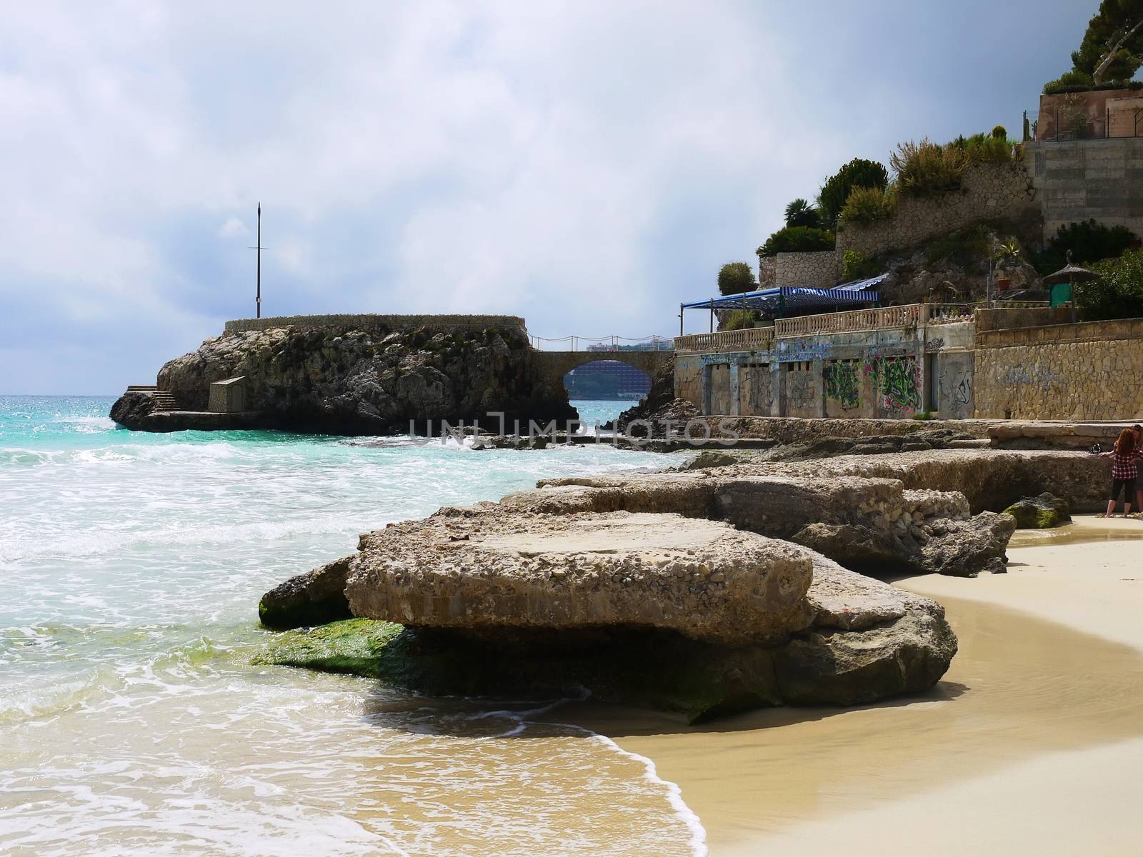Beach bay azure , Cala Gat, Majorca island, Spain