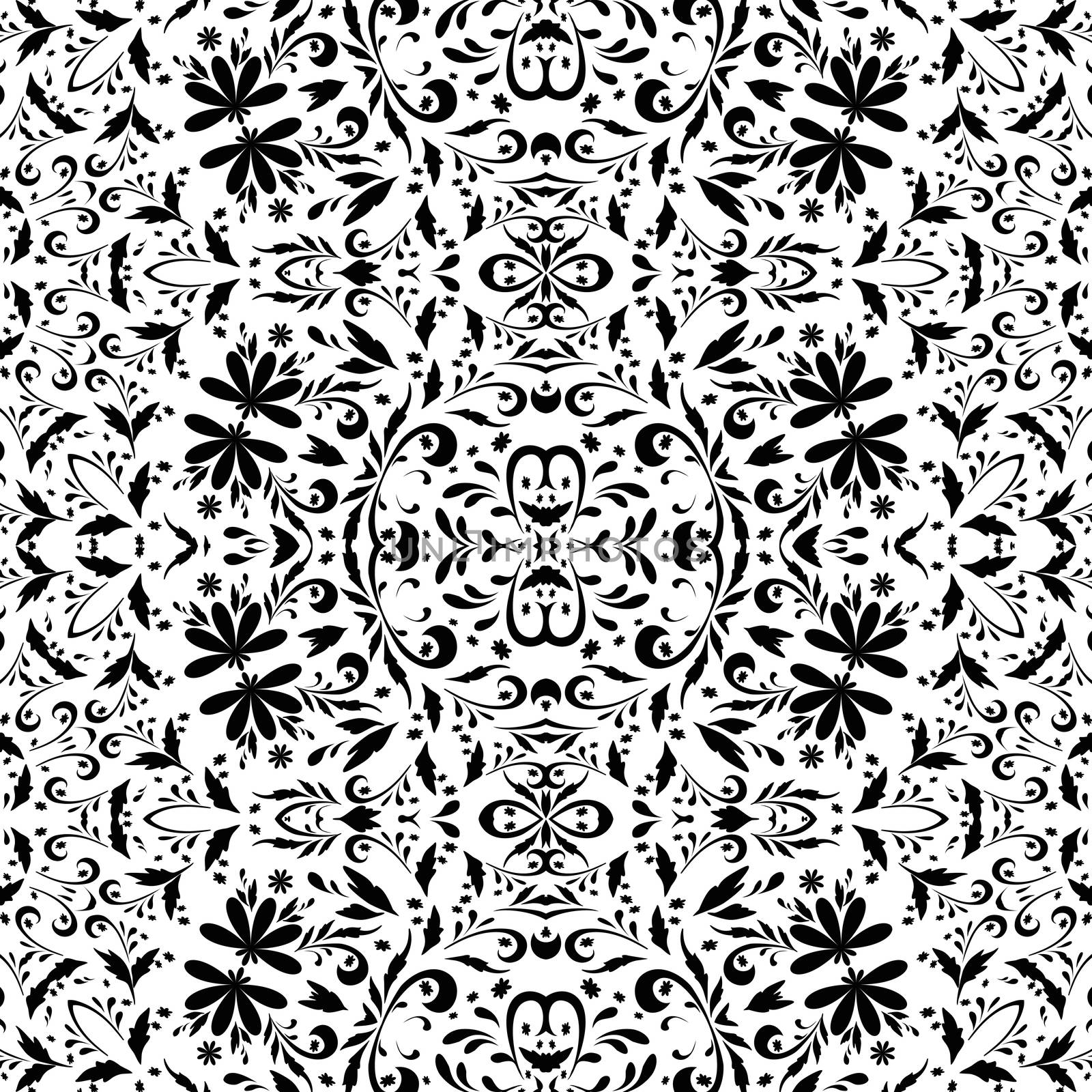 Seamless outline floral pattern by alexcoolok