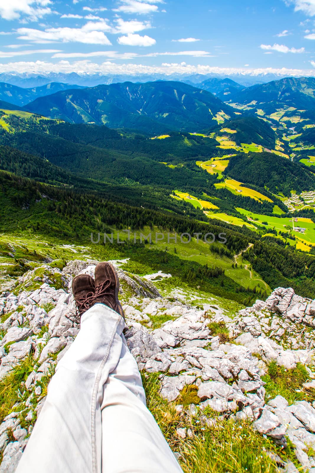 Large view of the high mountains Alps Austria