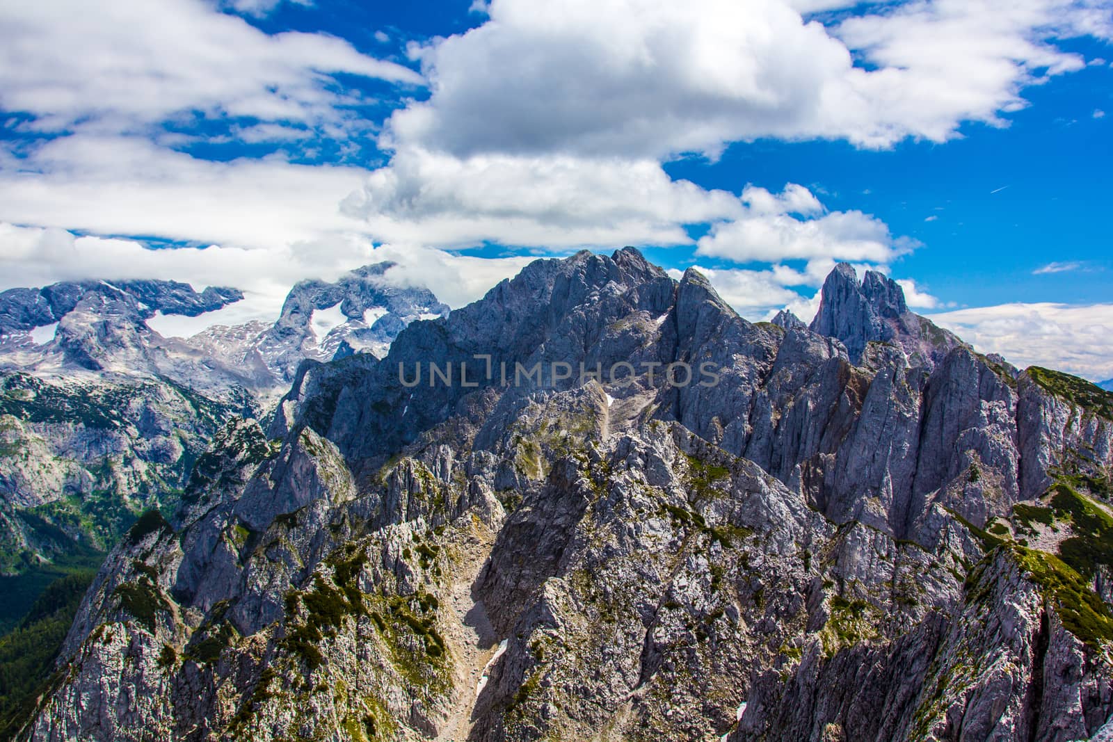 Large view of the high mountains Alps Austria