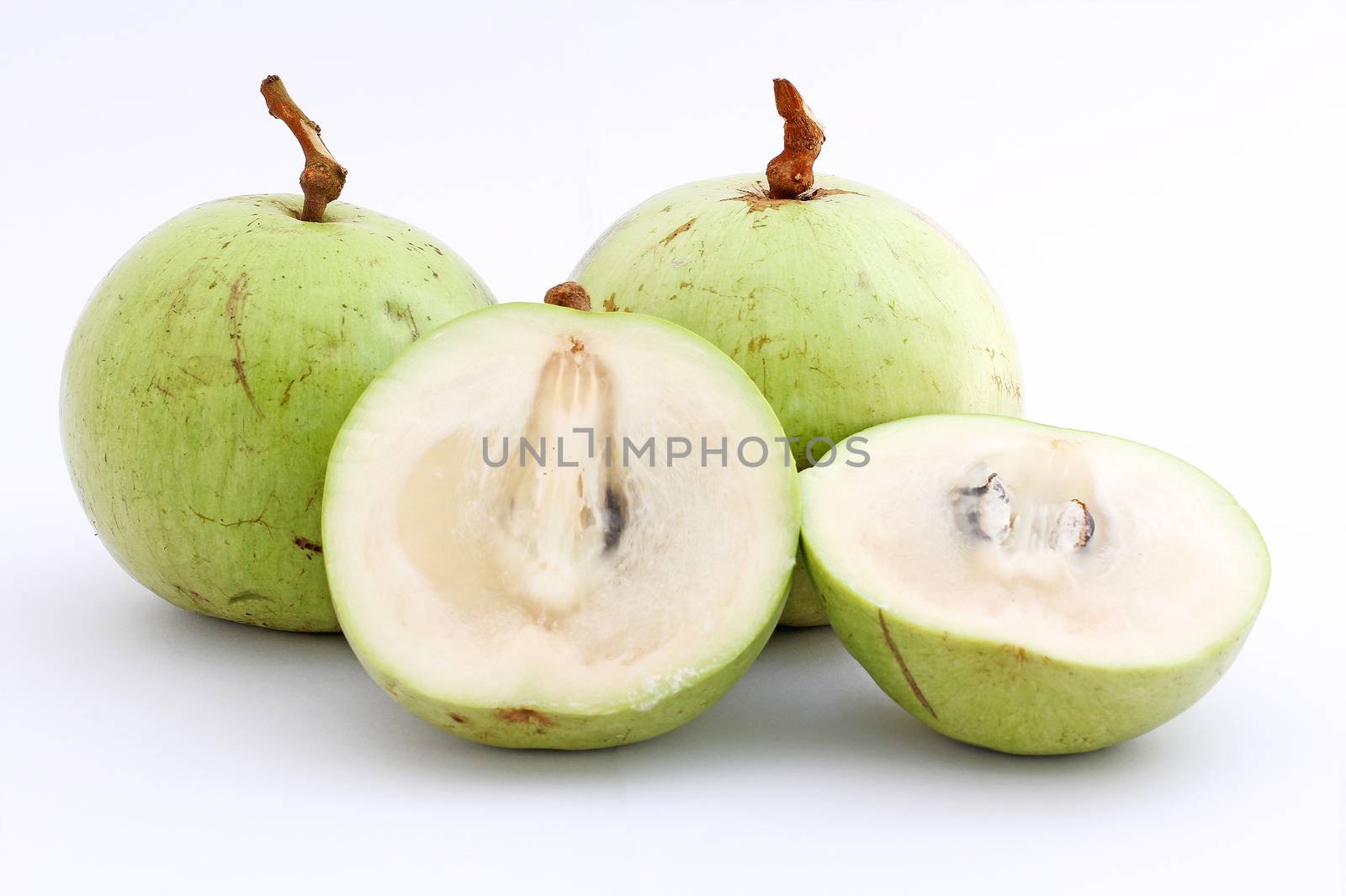 Star Apple or Chrysophyllum cainito fruits isolated on white background