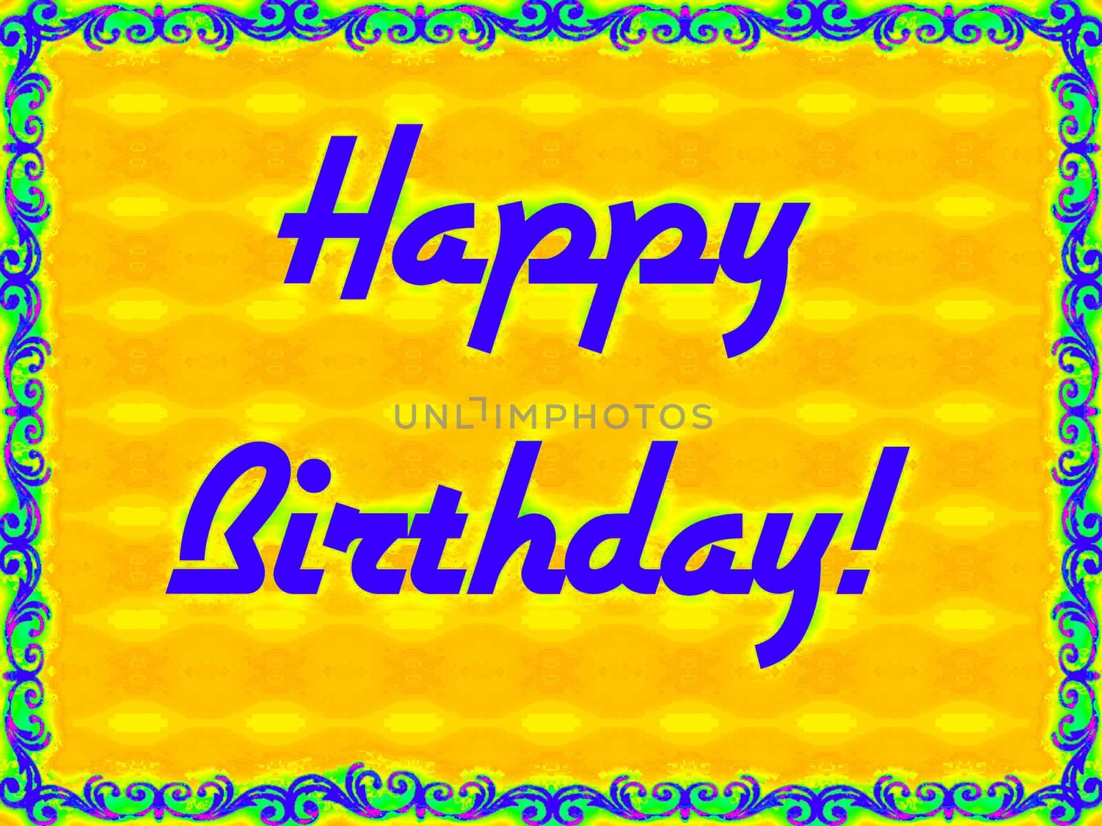 Digital computer graphic - postcard Happy Birthday to You!