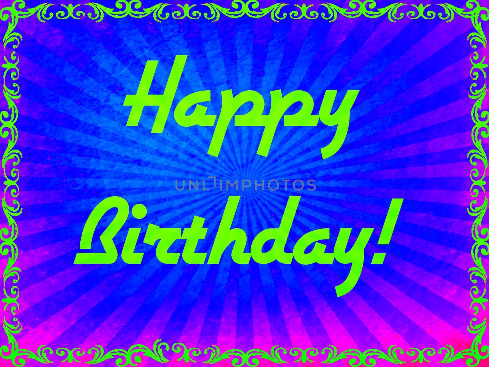 Digital computer graphic - postcard Happy Birthday to You!