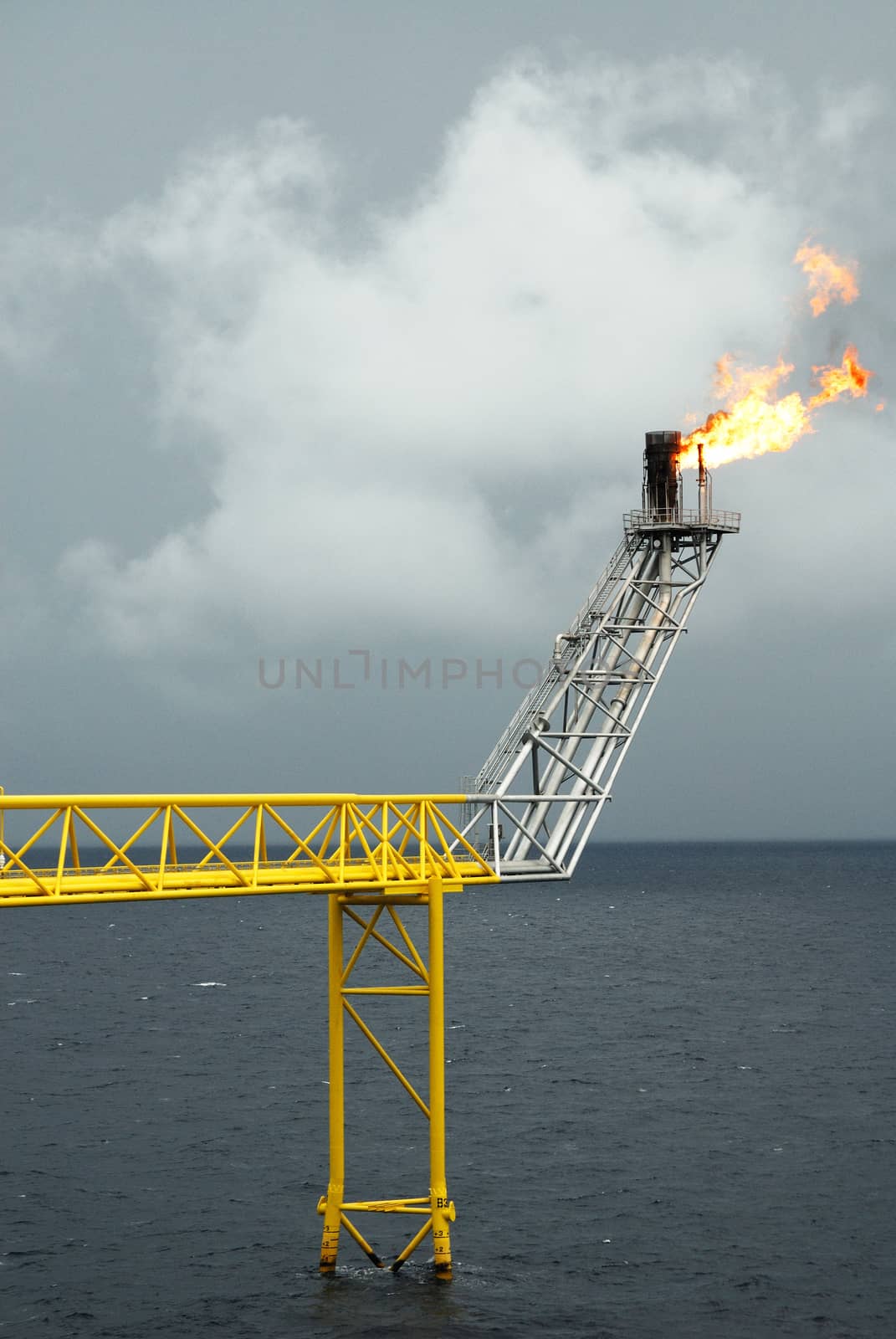 An offshore production platform in a Gulf of Thailand