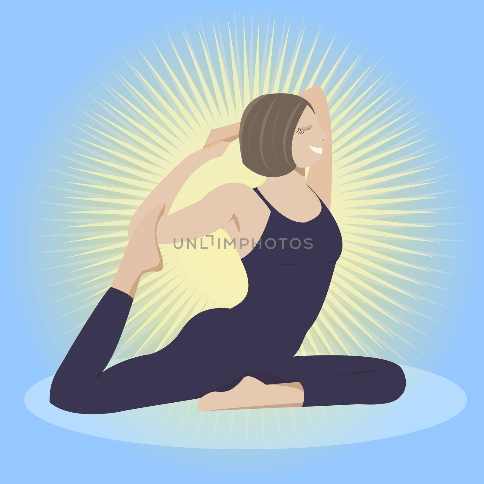 Woman doing yoga practice vector.