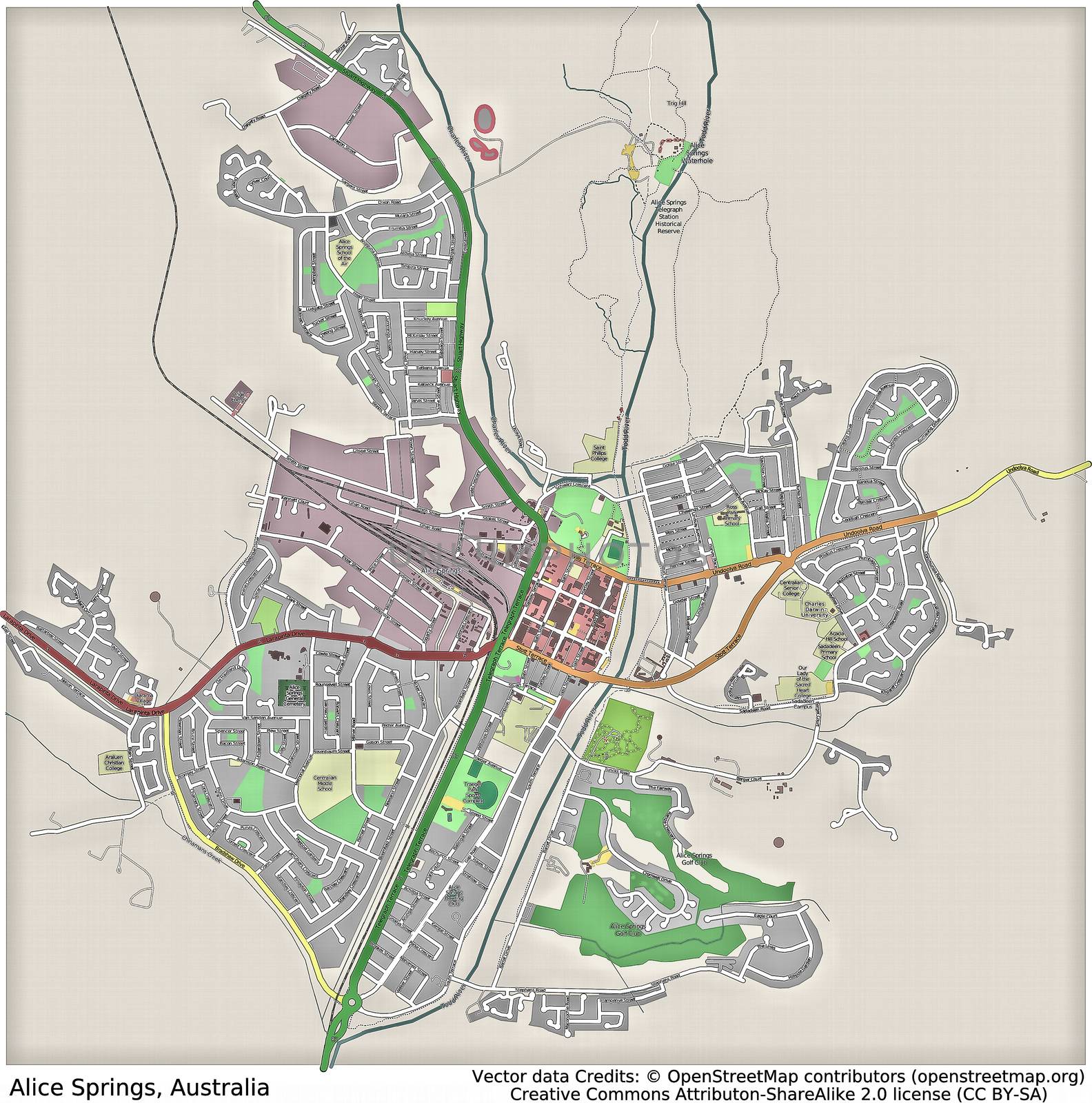 Alice Springs Australia aerial view