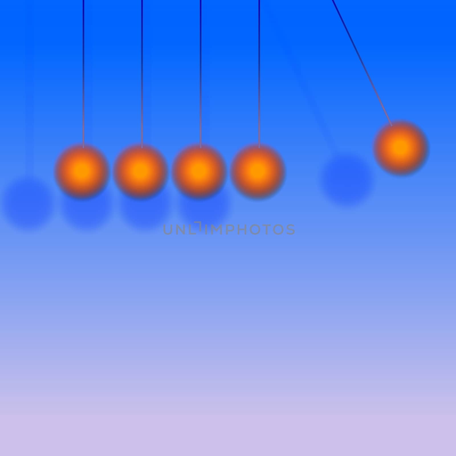 hanging 5 red baubles against a blue background digital graphics