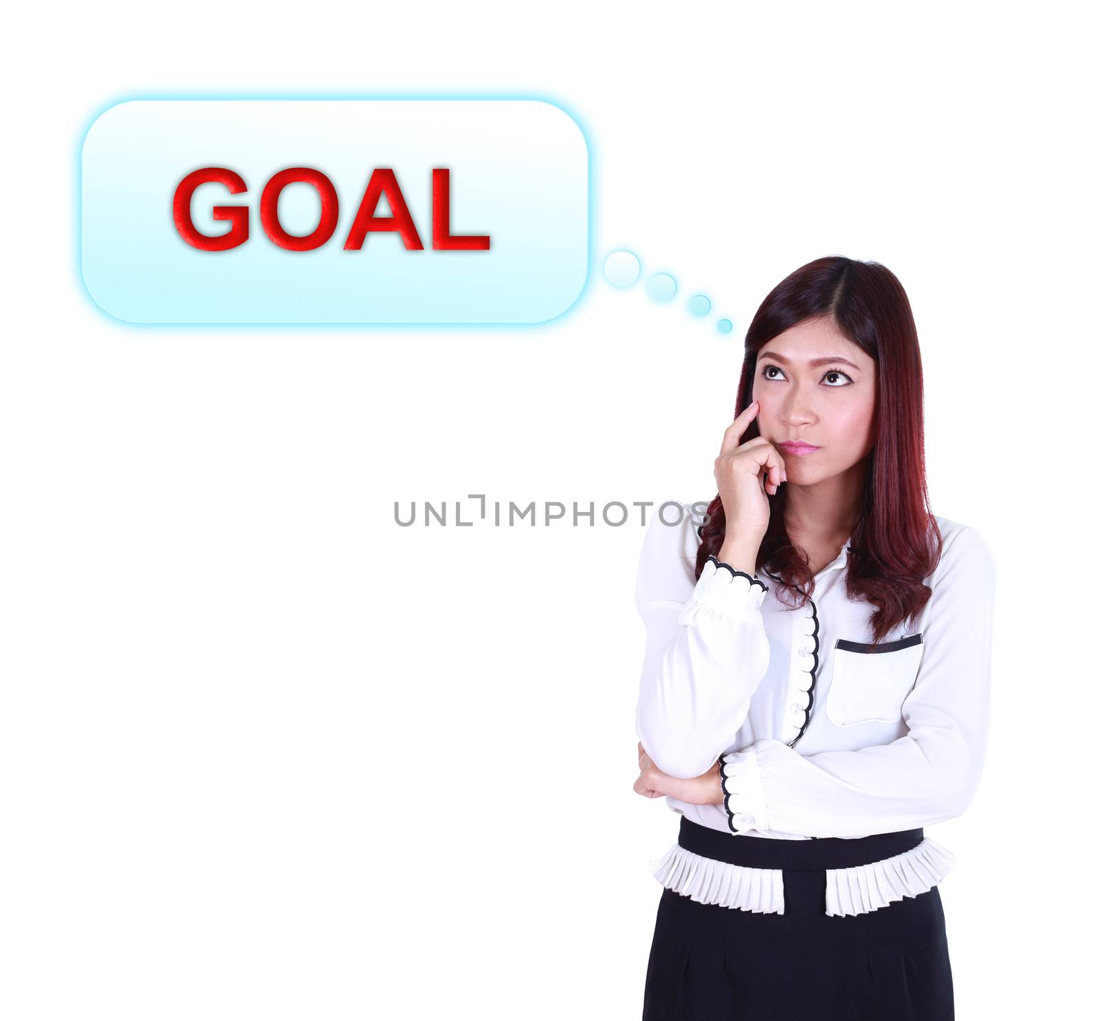 Business woman thinking about goal by geargodz