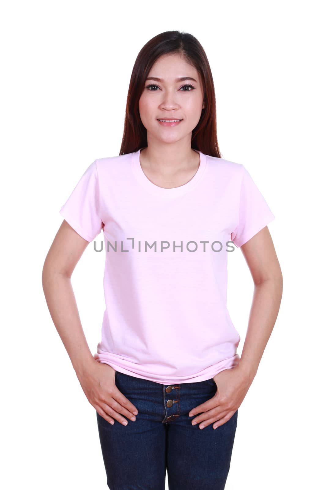 young beautiful female with blank t-shirt by geargodz