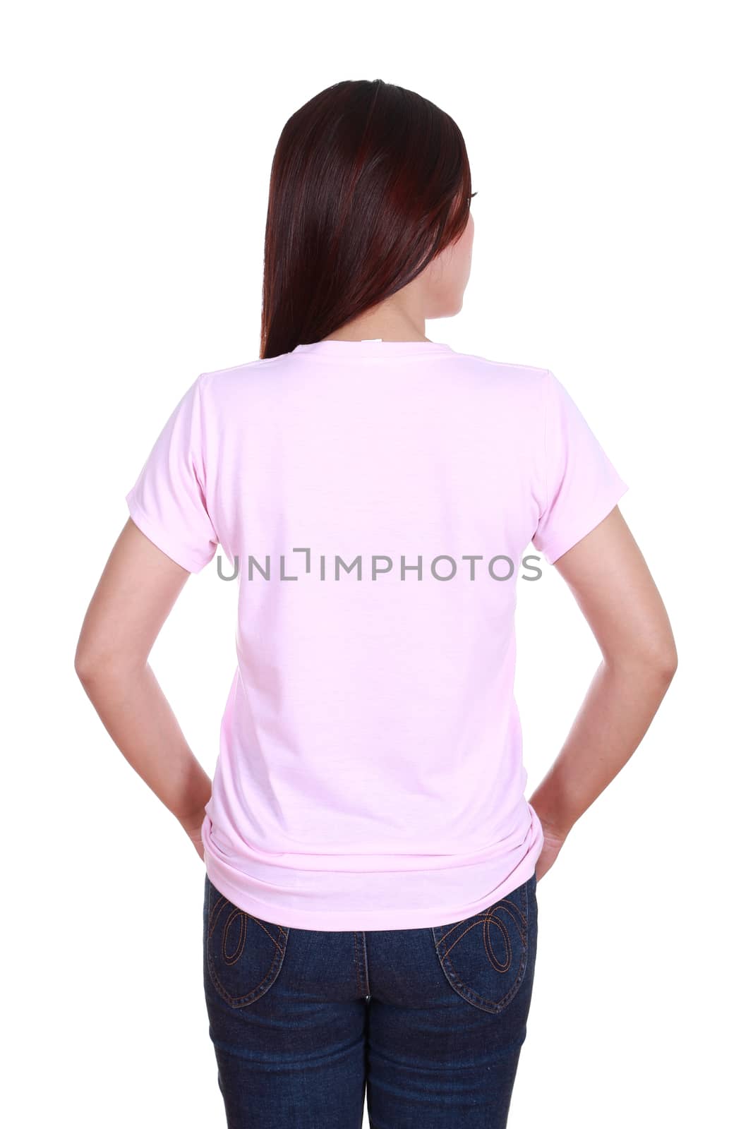 female with blank t-shirt (back side) by geargodz