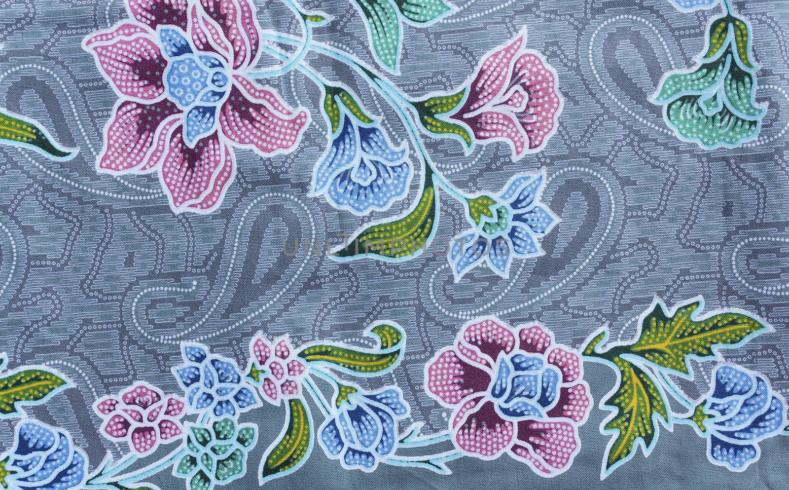 Closeup background pattern texture of general traditional Thai style native handmade batik fabric weave