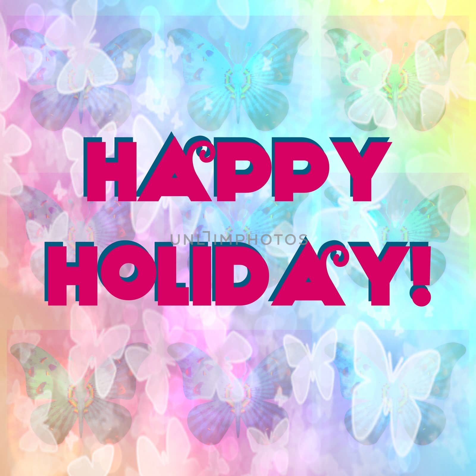Digital computer graphic - postcard Happy Holiday!
