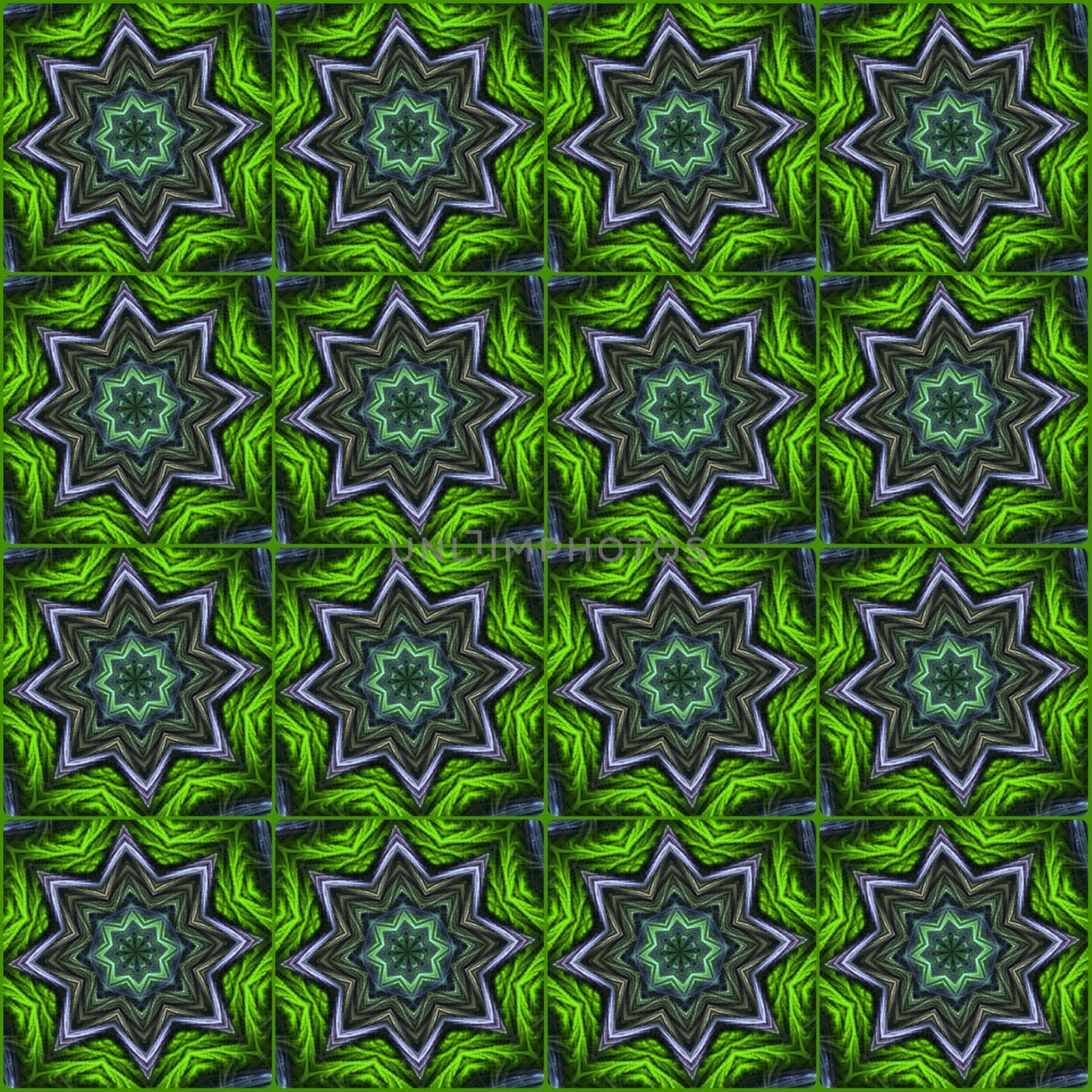 Digital computer graphic - seamless decorative ornament in a green colors for design.