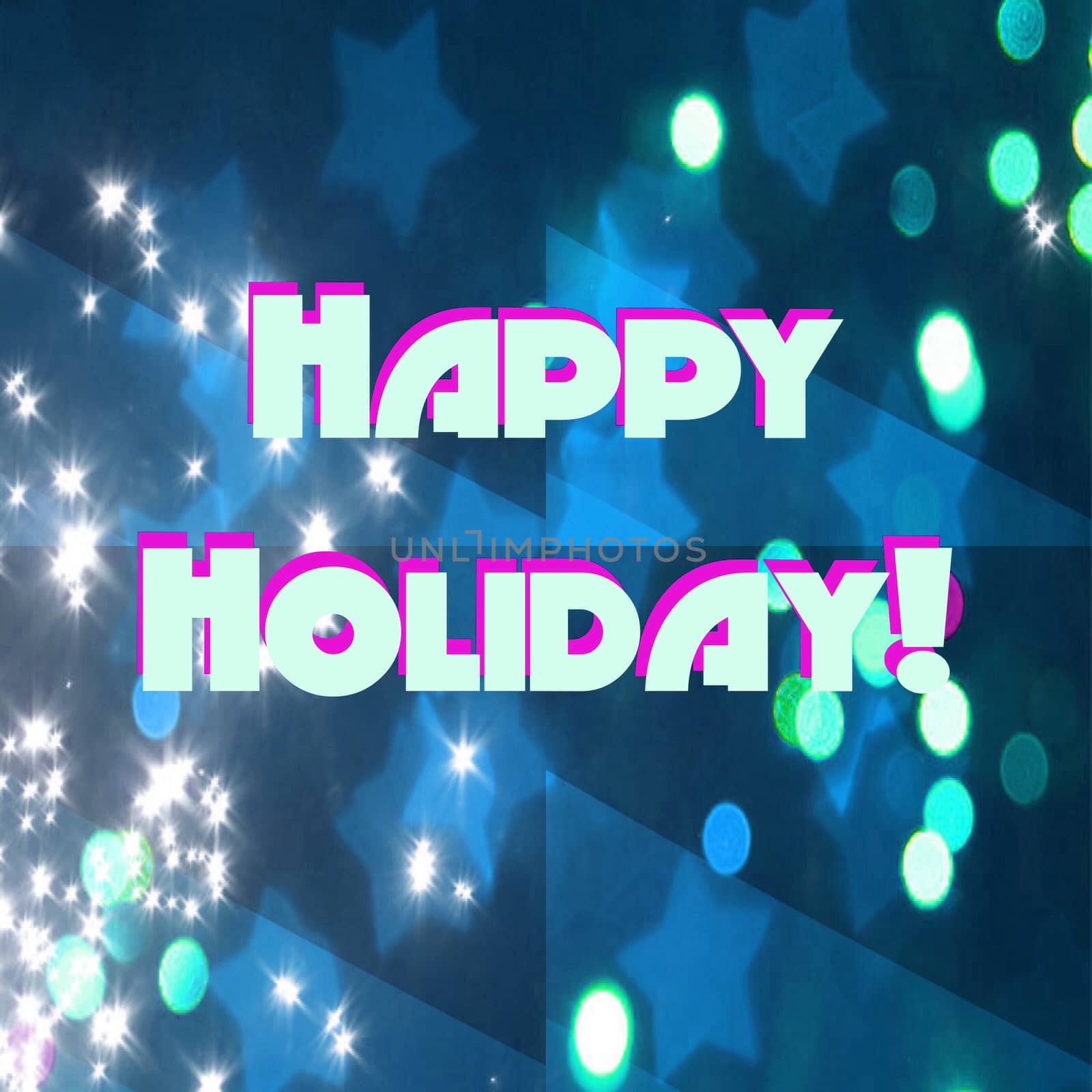 Digital computer graphic - postcard Happy Holiday!