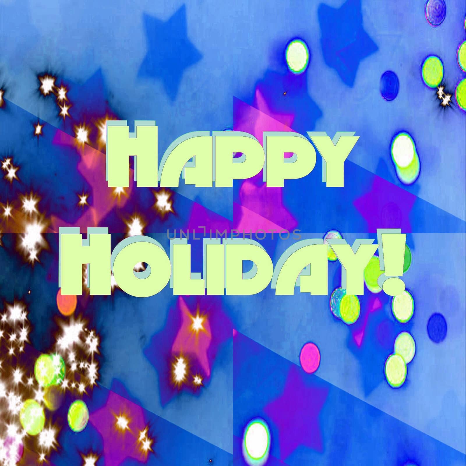 Digital computer graphic - postcard Happy Holiday!