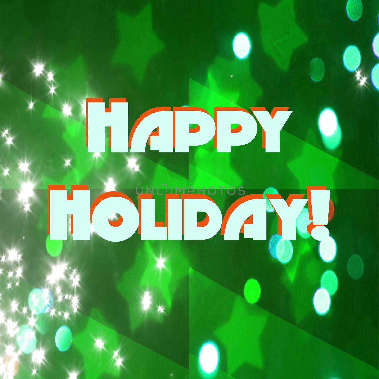 Digital computer graphic - postcard Happy Holiday!