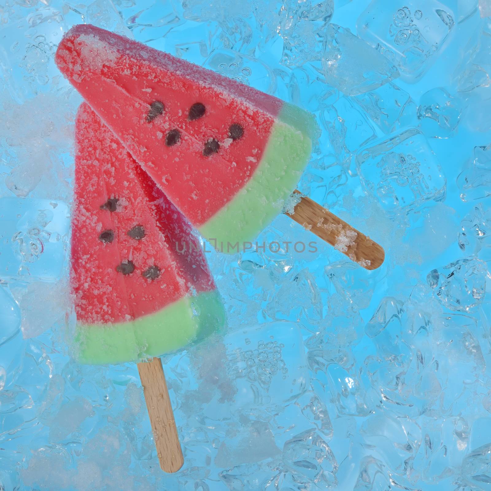watermelon ice creams on ice