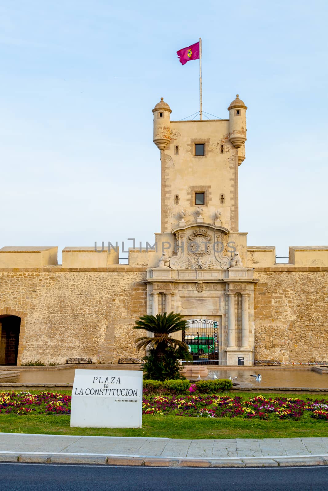 Outer walls that separate the old quarter and the modern zone of the city of Cadiz, Spain