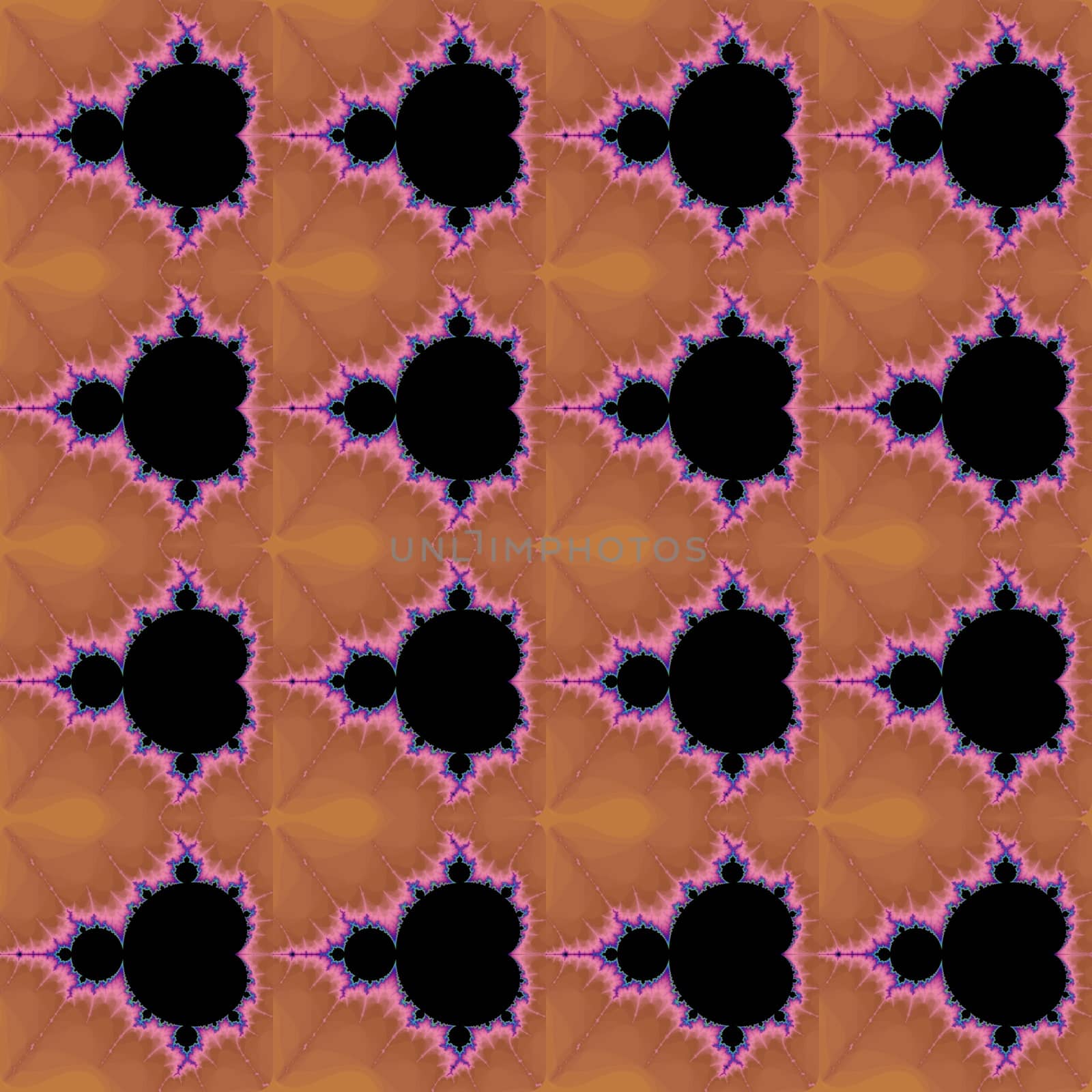 Digital computer graphic - seamless decorative ornament with fractals Mandelbrot for design.