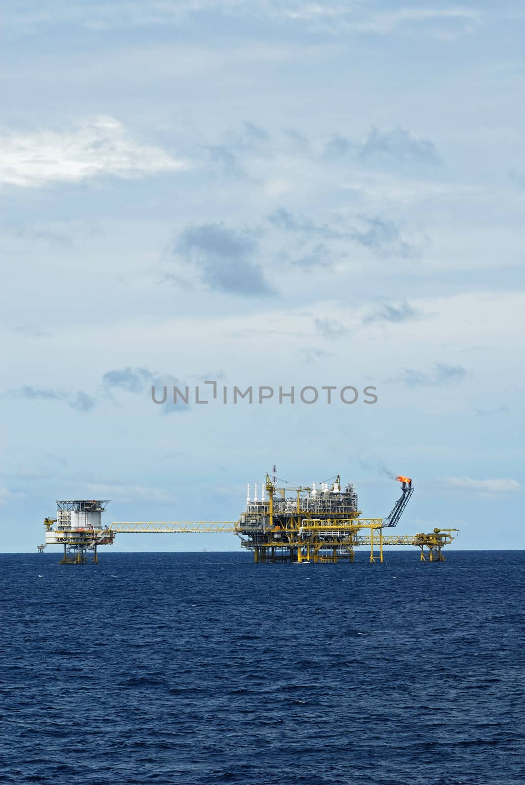 Oil and gas drilling platform by think4photop