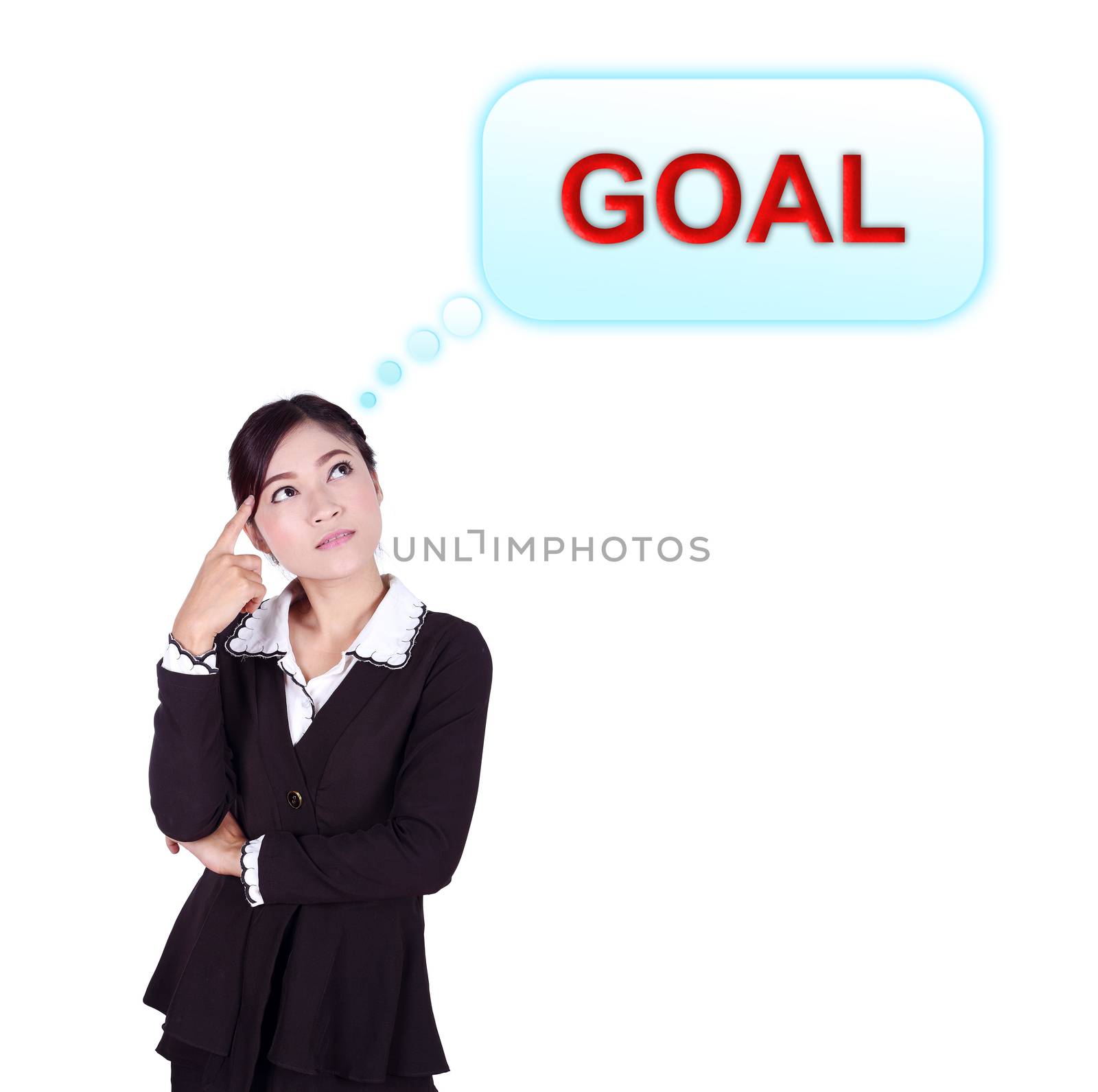 Business woman thinking about goal  by geargodz