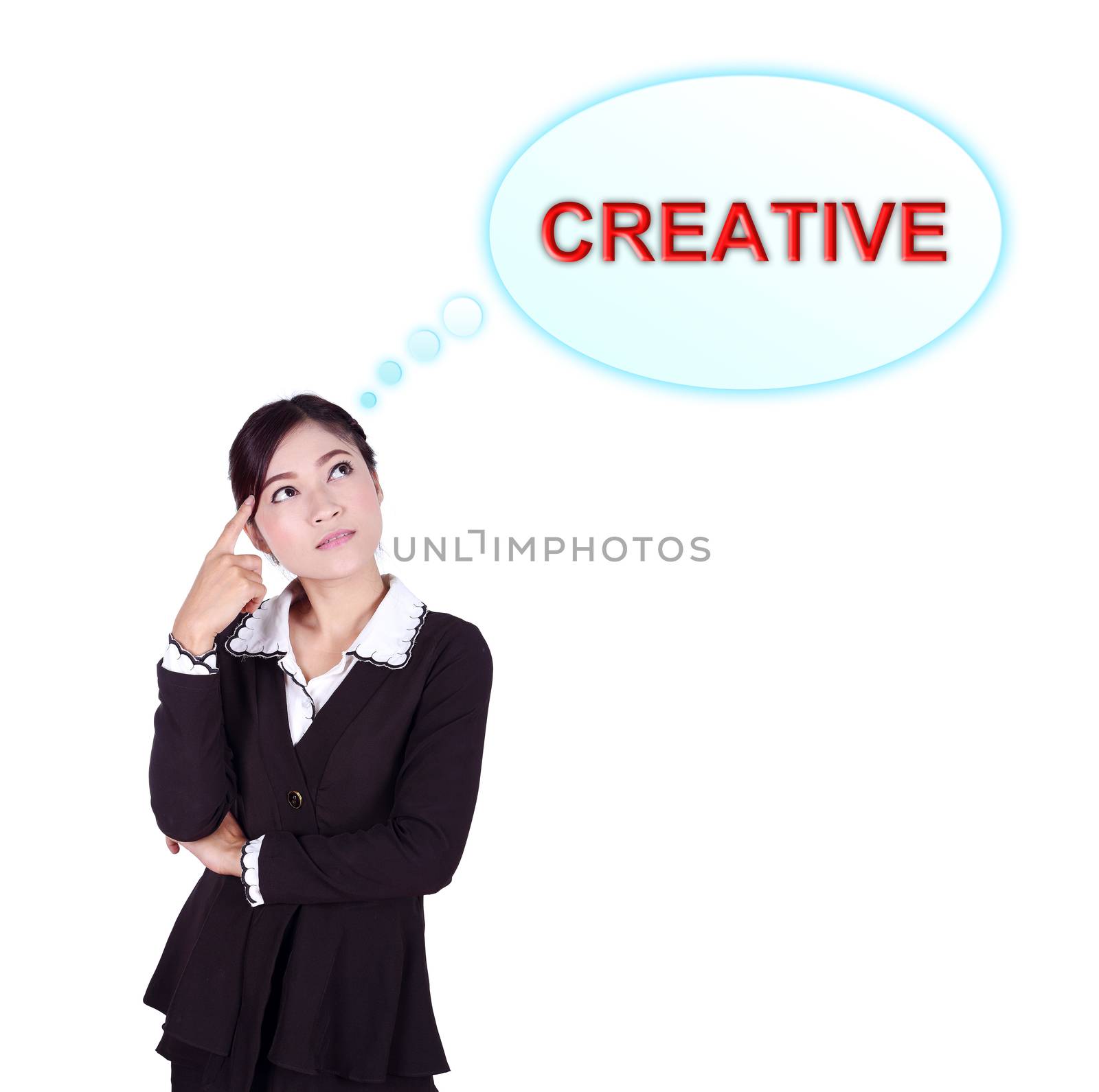 Business woman thinking about creative by geargodz