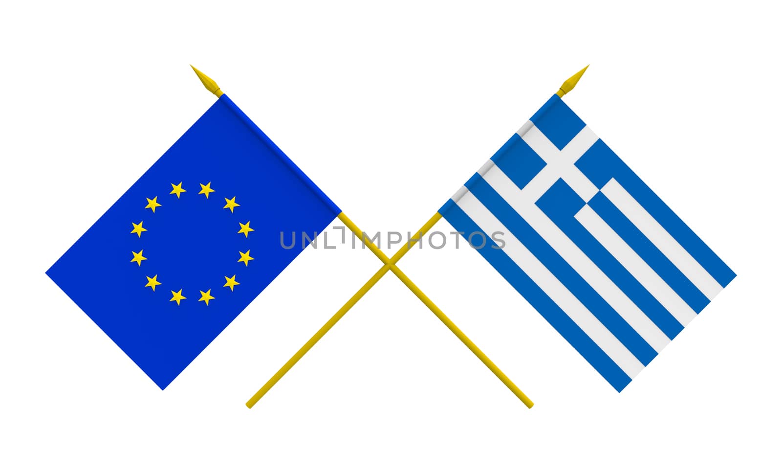 Flags, Greece and European Union by Boris15