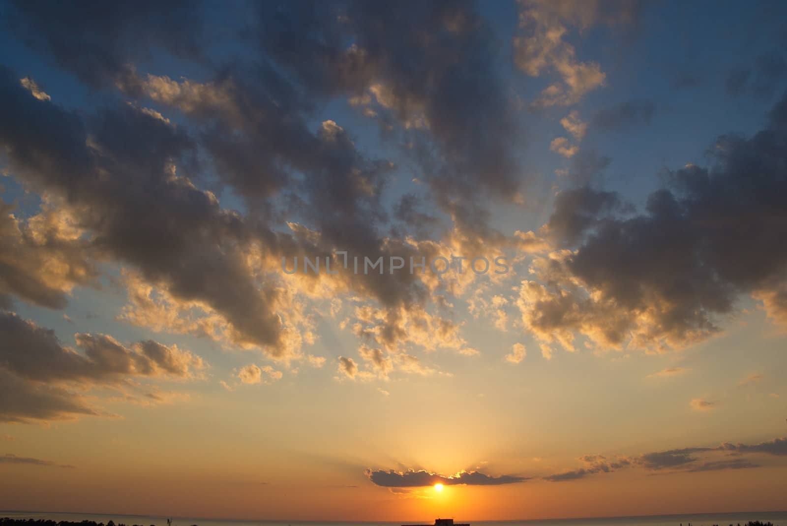 Sunset over sea in Baltic sea, Latvia