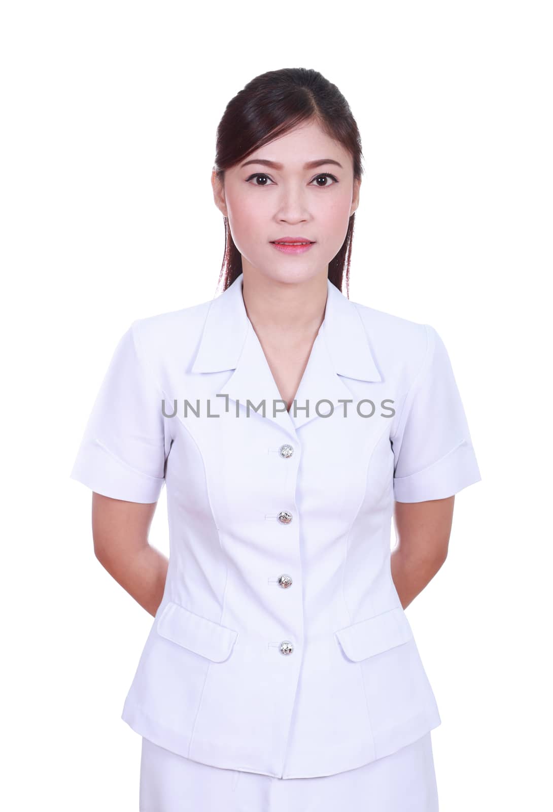 female nurse isolated on white background