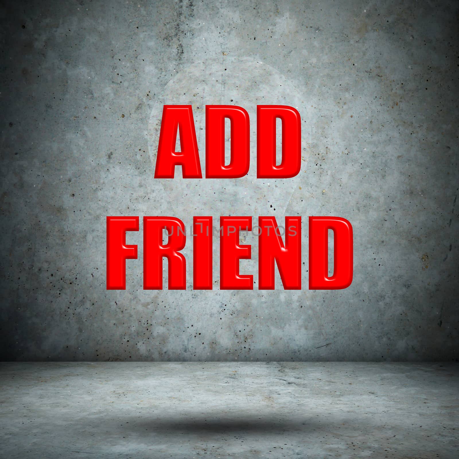 add friend on concrete wall