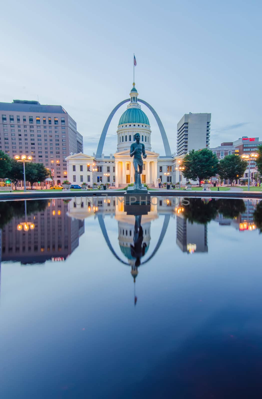 St. Louis downtown skyline buildings at night by digidreamgrafix