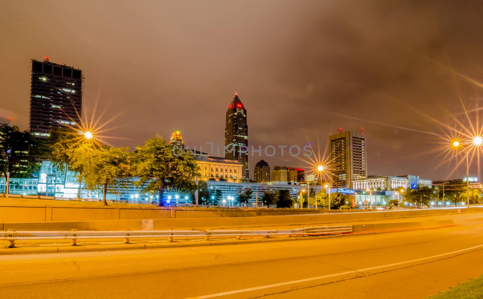 Cleveland downtown on cloudy day by digidreamgrafix